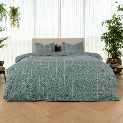 Kayori Haya Dekbedovertrek Katoen - 200x200-220 + 2 slopen - Zacht & Ademend - Tweepersoons - Blauw