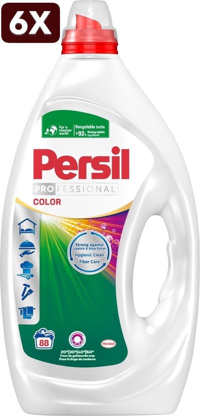 6 x Persil Professional Color - Vloeibaar Wasmiddel - Gekleurde Was - 88 Wasbeurten