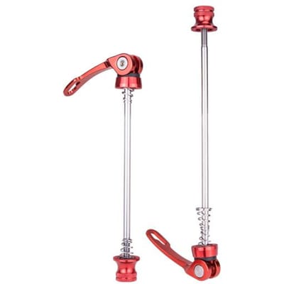 1 paire de tiges d'essieu de moyeu de roue de vélo ultralégères et fiables à dégagement rapide pour vélo de route rouge
