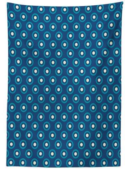 ABAKUHAUS marine tafelkleed – 140 x 170 cm – wasbaar – donkerblauw wit teal