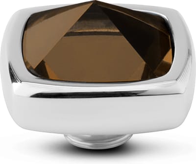 Melano Vivid Boxy CZ Steentje Coffee Zilver