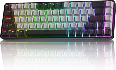 Draadloos mechanisch gamingtoetsenbord met RGB-verlichting en tri-mode connectiviteit