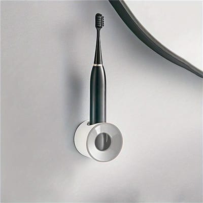 Porte-brosse à dents Salle de bain Porte-brosse à dents électrique Mural Sans perçage Durable Simple Organisateur de rangement Support gris