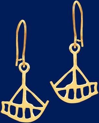 Oorbellen, hang, Kleine gouden boot
