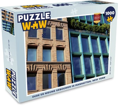 Puzzel Oude en nieuwe gebouwen in Manhattan, New York - Legpuzzel - Puzzel 1000 stukjes volwassenen