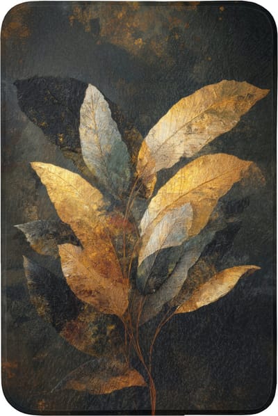 WC mat 60x90 cm - Antislip - Gouden Bladcompositie – Botanische Luxe - Toiletmat - Vloermat - Douchemat - Toilet tapijt - Toiletmatten
