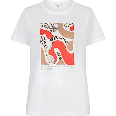 Esqualo T-shirt sp26-05014 offwhite/red