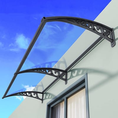 Voordeur Luifel - Regenbescherming Deksel - Buitenruimte Beschermen - Slagvast Polycarbonaat - 100x80cm - Transparant