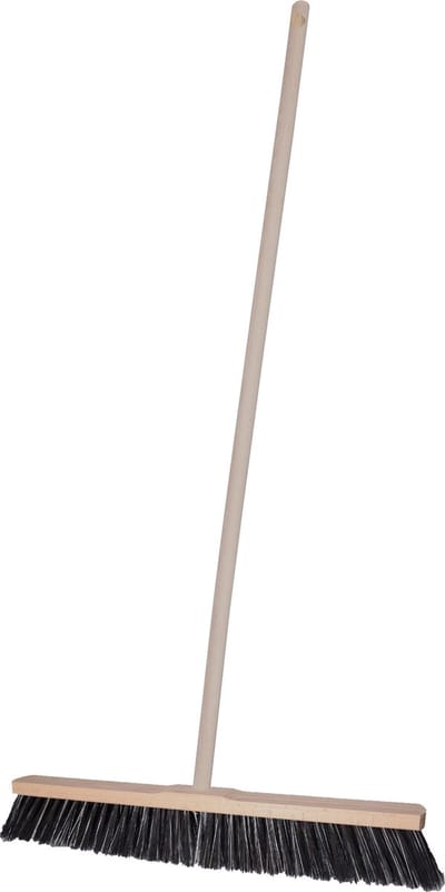 Brumag Straatbezem Terrasmaster voor buiten terras tegels en klinkers - Harde bezemkop 59 cm breed - Houten steel van 140 cm