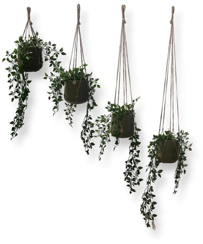 Voordeelset van 4 Plantenhangers - Zonder Kwast - Jute - 60, 80, 100 en 120 cm - Handgemaakt in ons Macramé Atelier - Let op: Exclusief Pot - Inclusief Verzendkosten
