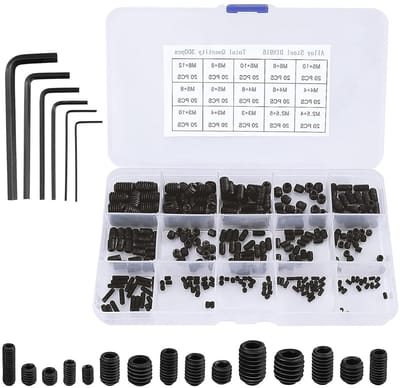 Complete Schroeven Set M2.5 M3 M4 M5 M6 M8 - 300 Stuks van Hoogwaardige Staal met Inbussleutel en Diverse Schroefdraad Pinnen
