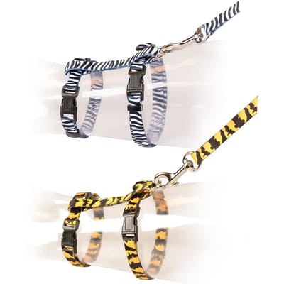 Duvoplus - Uitlaatriem Voor Dieren - Kat - Grote Kat Wandelset Pootjes 30-50cm / 12mm - 125cm - willekeurig