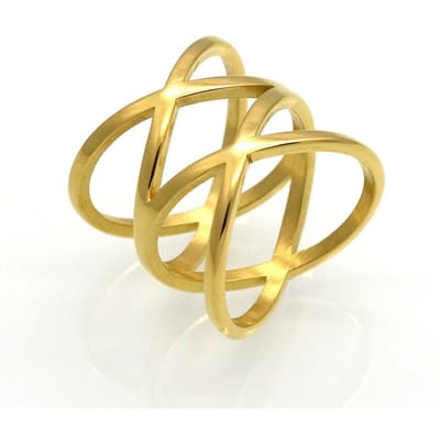 Merk Mode Sieraden Goud Zilver Kleur Vorm Kruis Ringen voor Vrouwen Maat 6 7 8 9 Feest Verloving Vrouwelijke Vingerring 6 goud
