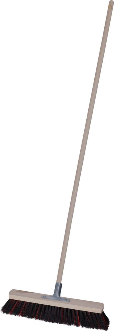 Brumag Straatbezem Tilemaster voor buiten terras tegels en klinkers - Harde bezemkop 40 cm breed - Houten steel van 120 cm