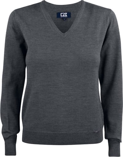 Cutter & Buck Everett V-neck Dames 355431 - Antraciet Melange - S