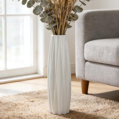 Vaas, grote decoratieve vaas voor bloemen, pampasgras en decoratie, perfect voor woonkamer, kantoor, slaapkamer