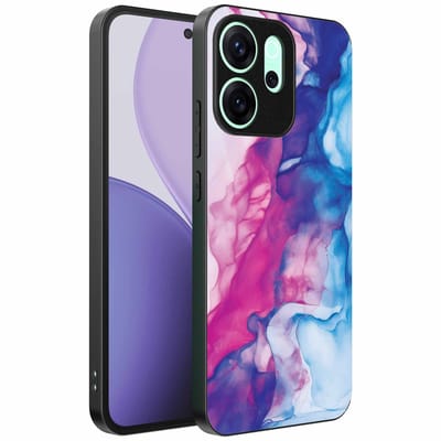 Geschikt voor Oppo Reno 14 F Telefoonhoesje met Roze Blauw Marmer Opdruk - TPU Backcover Case Rose Blue Marble Design - Smartphonica geschikt voor Oppo Reno 14 F