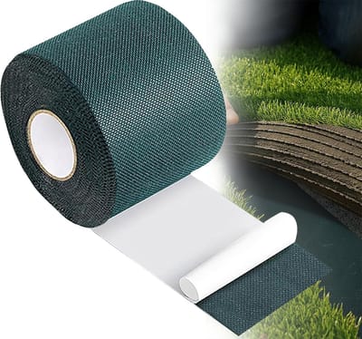 Kunstgras Tape - 5 m x 10 cm - Zelfklevende Tape voor Kunstgras - Zelfklevende Kunstgras Tape - Grastape - Grastapijt - Gazon Tapijt Gras Plakband - Kunstgras verbindingstape- Voor Naadloze Kunstgrasinstallatie - Groen