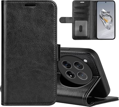 MobyDefend Hoesje - Geschikt voor OnePlus 12 - Wallet Book Case (Sluiting Achterkant) - Zwart