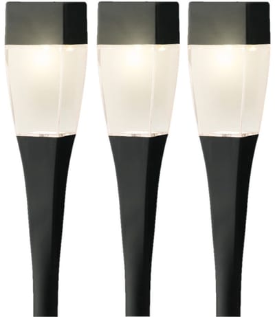 Set van 6x stuks solar tuinlamp/prikspot pilaar op zonne-energie 26 cm - Prikspots tuinverlichting