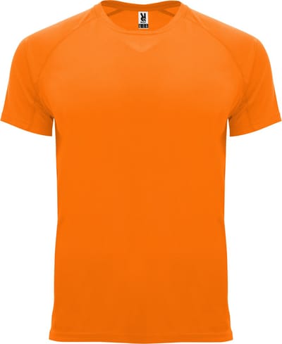 Fluorescent Oranje heren 2 pack sportshirt korte mouwen Bahrain merk Roly maat XL