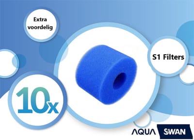 AQUASwan 10x uitwasbare filters - Geschikt voor Intex jacuzzi & Lay-z-Spa | Jacuzzi onderhoud & Jacuzzi filters | Uitwasbaar, herbruikbaar & betaalbaar | Filter S1 - Lay Z VI Filter