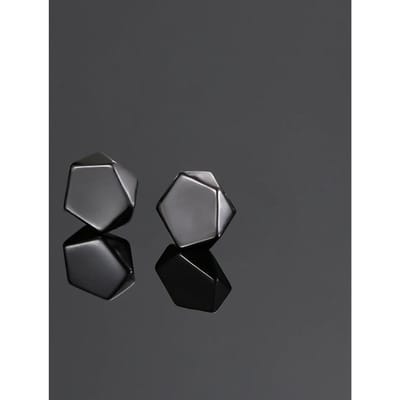 Clips d'oreilles magnétiques en forme de losange sans trous d'oreilles Boucles d'oreilles magnétiques Boucles d'oreilles Personality pour hommes Boucles d'oreilles stud Hip hop noir