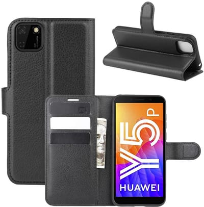 Coverup Hoesje - Geschikt voor Huawei Y5P Hoesje - Coverup Book Case - Zwart