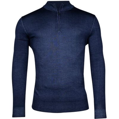 Thomas Maine Trui Half Zip Single Knit Dye Wash Jeans Blauw / male