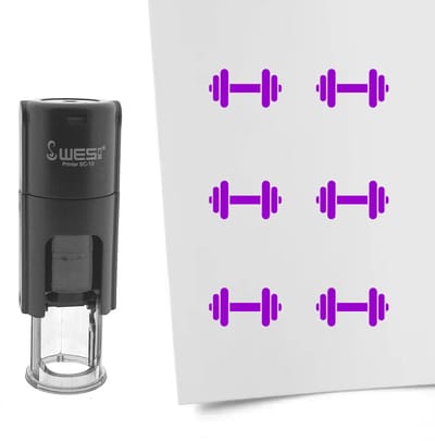 CombiCraft Stempel halter 10mm rond paarse inkt - per 1 stuk