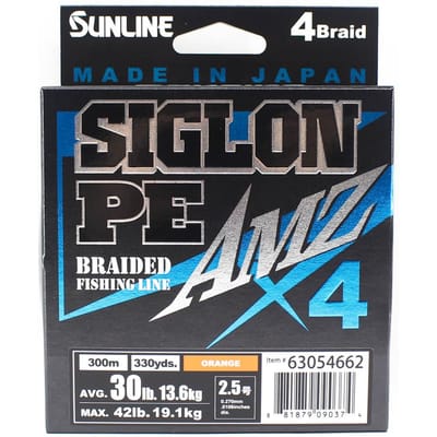 Sunline PE Line X4 Siglon AMZ 300M PE 2.5 30LB Oranje (0374) oranje