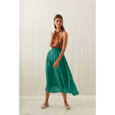 Louise Misha Skirt Irielle Peacock Maat: 36 | Midi Rokken Outlet | Dames | Groen