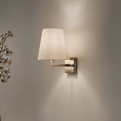 Opviq Wandlamp profiel, goud/crème, metaal/stof, hoogte 30 cm