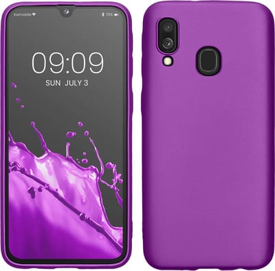 kwmobile telefoonhoesje geschikt voor Samsung Galaxy A40 - Hoesje voor smartphone - Back cover in metallic paars