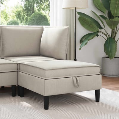 vidaXL - Sofa - Kruk - met - Opbergruimte - Havermout - Fluweel