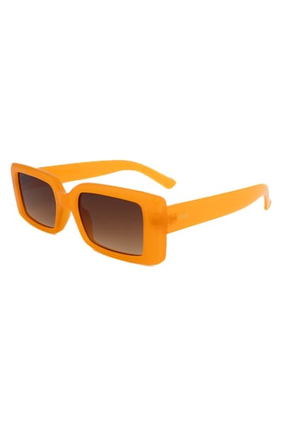 KIMU® Zonnebril Y2K Rechthoek - Oranje Montuur - Bruine Gradient Glazen - Volwassenen Nederland Holland Olympische Spelen Festival