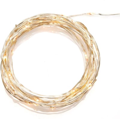 Konstsmide 6386-890 50L lichtsnoer extra warm wit, zilver metaaldraad, op trafo, voor binnen