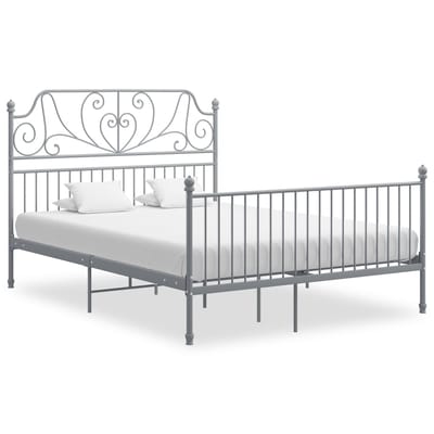 vidaXL - Bedframe - zonder - matras - metaal - grijs - 140x200 - cm