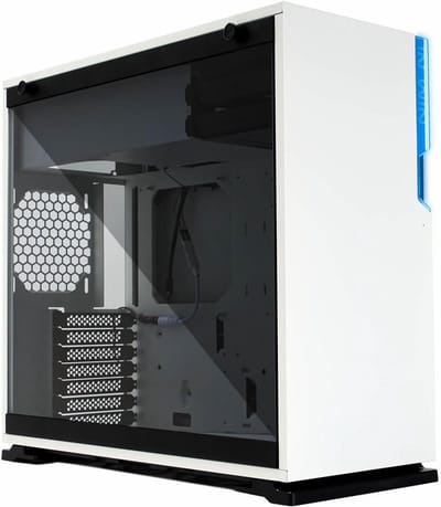 PC Behuizing Midi-Tower - Computer Kast - Desktop Bouwen - Gehard Glas Zijkant - 35x20x43 cm - Wit