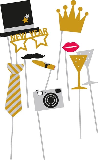 Amscan Foto Props Golden Wishes Papier 10-delig