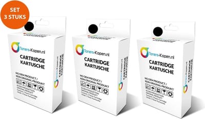 Epson C13T13014010,C13T13014012,T13014010 - Inktcartridge Zwart 3-pack - Huismerk Compatible - Geschikt voor Epson Stylus Office B42WD Epson Stylus Office BX525WD Epson Stylus Office BX535WD Epson Stylus Office BX625FWD