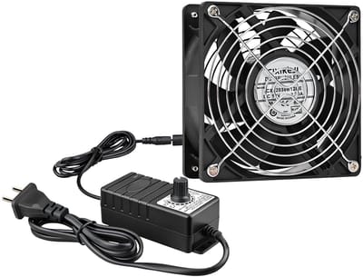 Allecto - Ventilator - 120 mm - Krachtige koelervaring - Zwart - Instelbare snelheidsregeling - Perfect voor PC en TV - 12 V