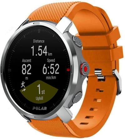 Strap-it Twill silicone horlogeband - geschikt voor Polar Vantage M / M2 / V3 / Grit X / Grit X(2) Pro - oranje