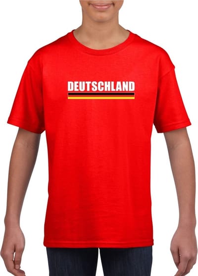 Rood Duitsland supporter t-shirt voor heren - Duitse vlag shirts 110/116