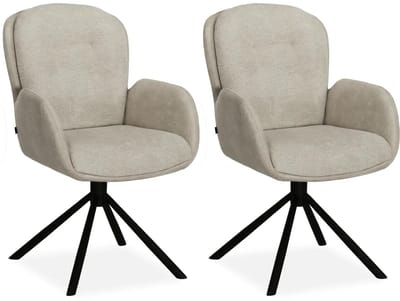 MX Sofa - Eetkamerstoel Longford - Beige (set van 2 stoelen)