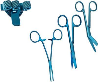 Verpleegkundige scharenset met Penhouder - Blauw – Zusterschaar – Medische Schaar voor Zorg & Thuiszorg