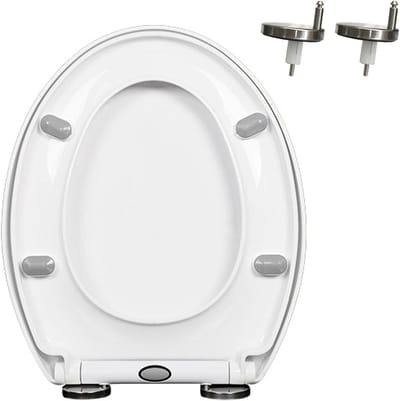 Toiletbril O-vorm - WC-bril deksel - Comfortabel Zitten - Zachte en Stille Sluiting - Universele Pasvorm - Wit