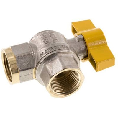 Rp 3/4 inch Gas 2-Weg Haakse Kogelkraan Messing - BL2BN-MAN-GA-034