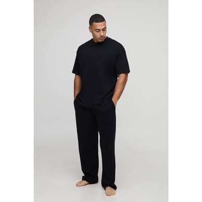 MAN Loungewear Oversized T-Shirt And Relaxed Jogger Set | Black | Size Small
