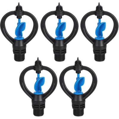 5 Pièces Filetage Mâle G1/2 Arroseur d'Eau de Jardin Pelouse Tête de Pulvérisation d'Arrosage Outil d'Irrigation black
